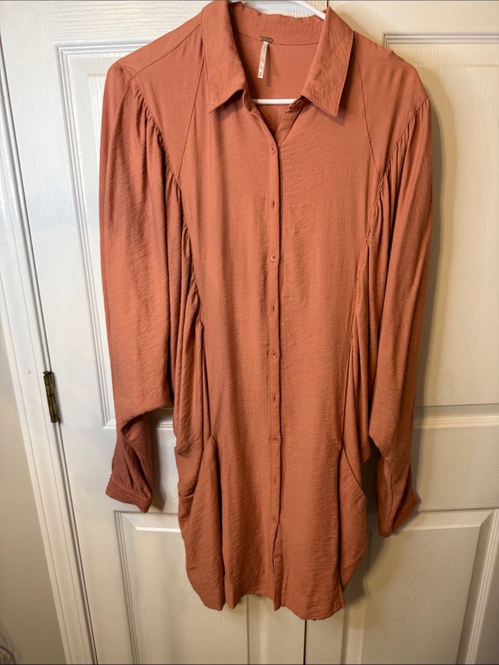 Free People Rust Midi Shirt Dress